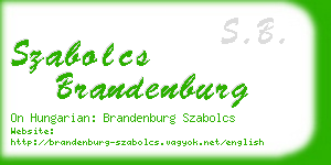 szabolcs brandenburg business card